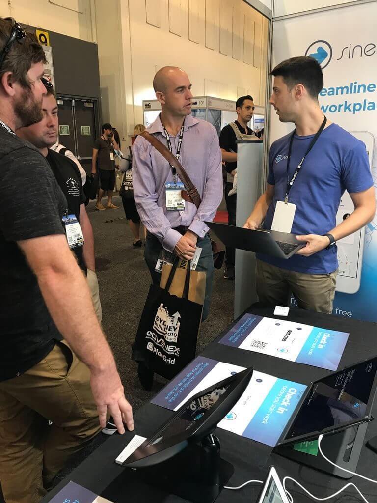 Sine booth at an expo