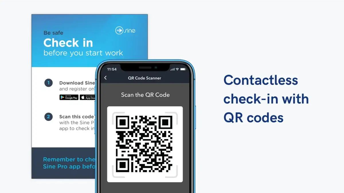 Contactless check in with qr codes