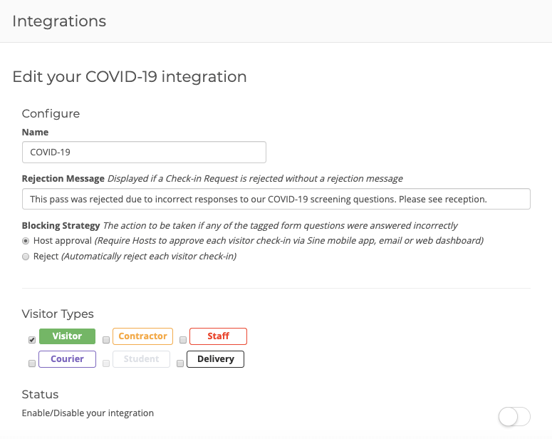 covid-19 integration