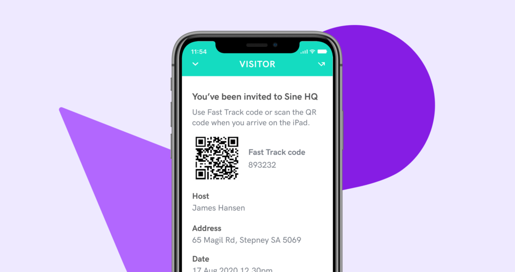 visitor management mobile app with qr code invite