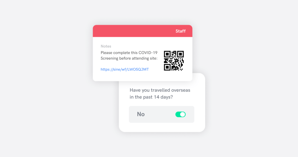 pre screen visitors and guests with sine workflows