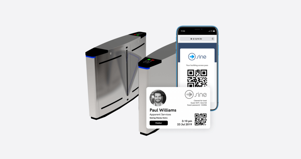 access control gates managed with bluetooth credentials from Sine