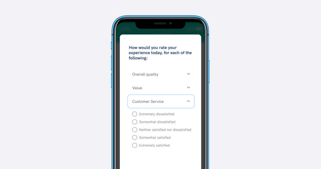 check out customer survey using sine