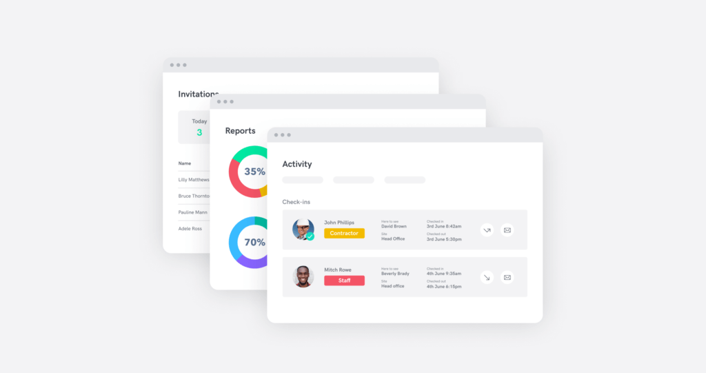 contact tracing dashboard reporting in sine workplace management system