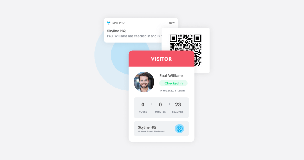 Client arrival notification system for visitors and hosts