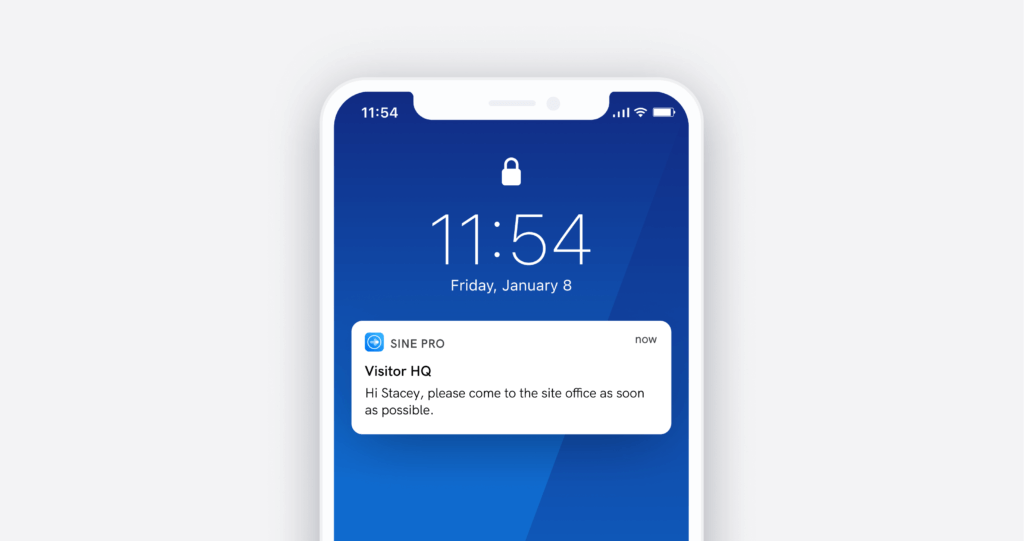 mobile visitor management notifications