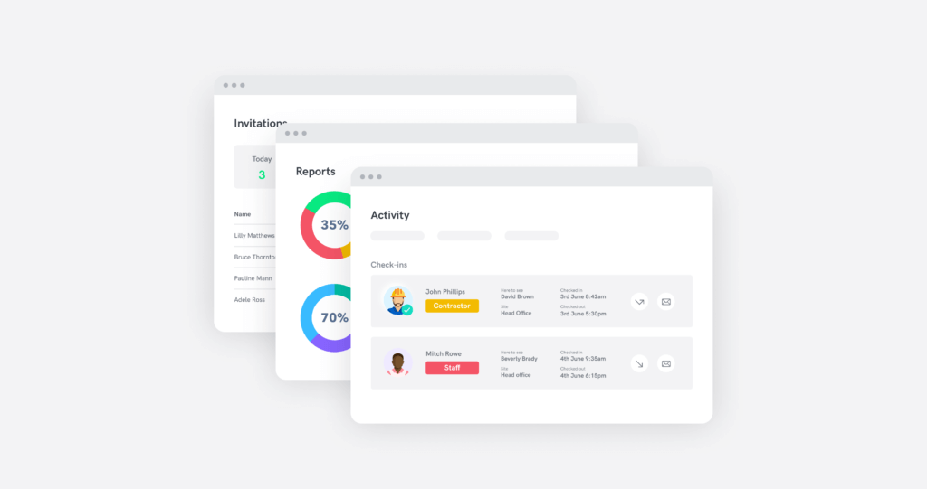 maintain check-in logs with ease with the activity feed and various reporting methods