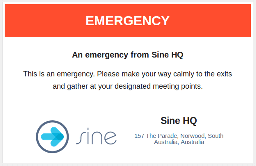 Sine email emergency notification
