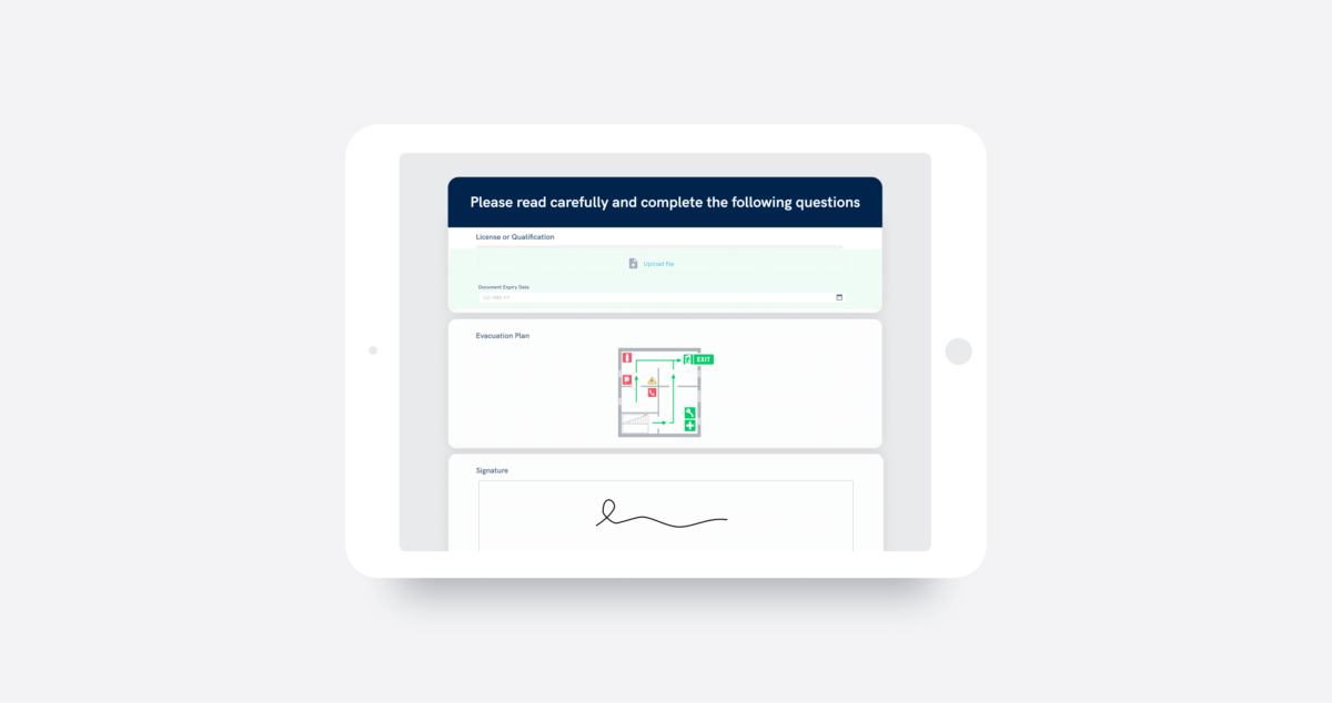 evacuation diagram on ipad application