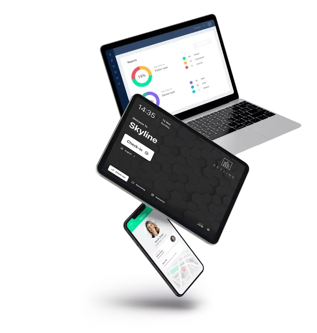 Sine visitor management system devices