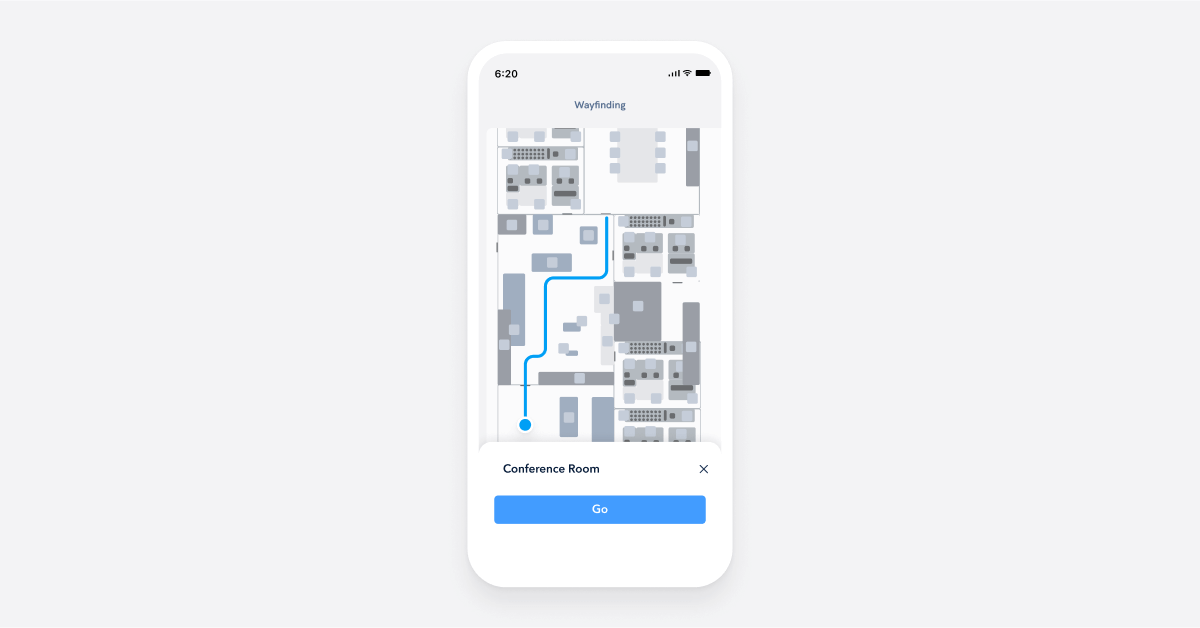 office wayfinding app interface