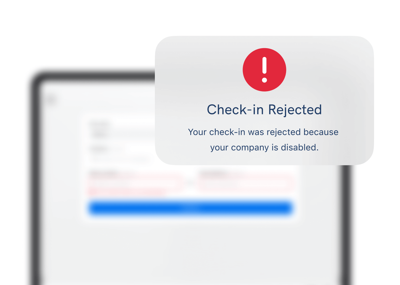 Check in rejected