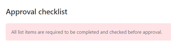 approval checklist
