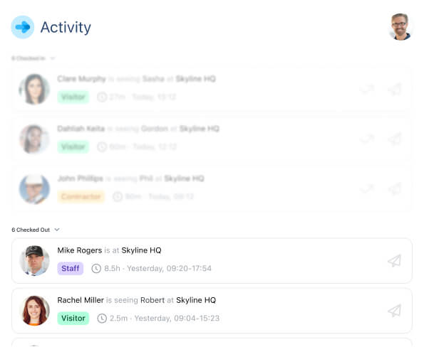 Animated Dashboard accurate activity log
